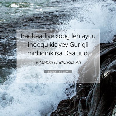 Picture 07 - Luukos 1:69 SOM - Badbaadiye xoog leh ayuu inoogu kiciyey Gurigii - Bible Verse Picture