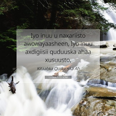 Picture 07 - Luukos 1:72 SOM - Iyo inuu u naxariisto awowayaasheen, Iyo inuu - Bible Verse Picture