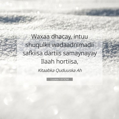 Picture 07 - Luukos 1:8 SOM - Waxaa dhacay, intuu shuqulkii wadaadnimadii - Bible Verse Picture
