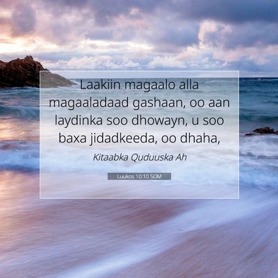 Picture 07 - Luukos 10:10 SOM - Laakiin magaalo alla magaaladaad gashaan, oo aan - Bible Verse Picture