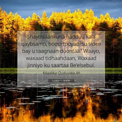 Picture 07 - Luukos 11:18 SOM - Shayddaankuna hadduu kala qaybsamo, - Bible Verse Picture