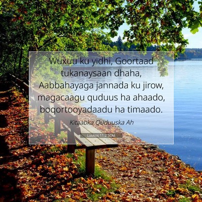 Picture 07 - Luukos 11:2 SOM - Wuxuu ku yidhi, Goortaad tukanaysaan dhaha, - Bible Verse Picture