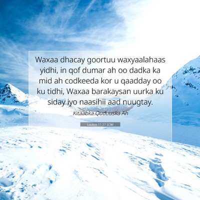 Picture 07 - Luukos 11:27 SOM - Waxaa dhacay goortuu waxyaalahaas yidhi, in qof - Bible Verse Picture
