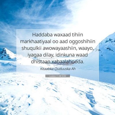 Picture 07 - Luukos 11:48 SOM - Haddaba waxaad tihiin markhaatiyaal oo aad - Bible Verse Picture