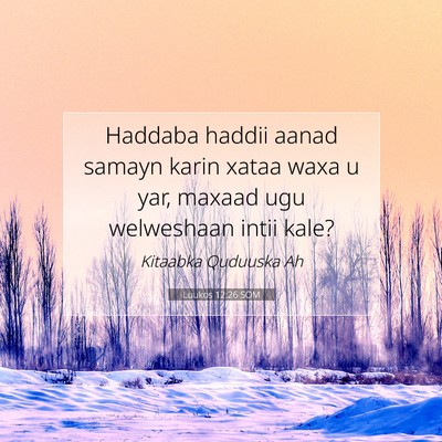 Picture 07 - Luukos 12:26 SOM - Haddaba haddii aanad samayn karin xataa waxa u - Bible Verse Picture