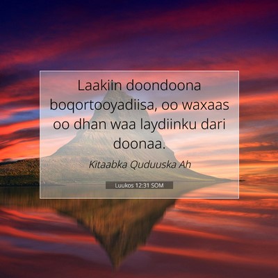 Picture 07 - Luukos 12:31 SOM - Laakiin doondoona boqortooyadiisa, oo waxaas oo - Bible Verse Picture