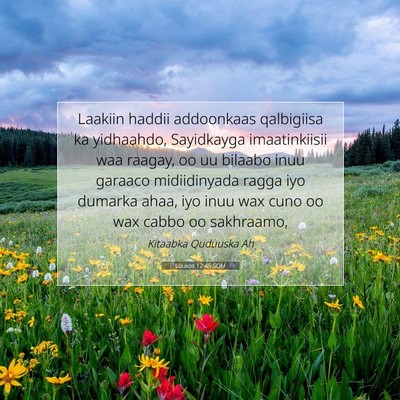 Picture 07 - Luukos 12:45 SOM - Laakiin haddii addoonkaas qalbigiisa ka - Bible Verse Picture