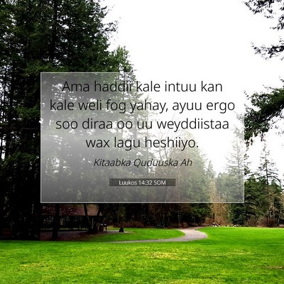 Picture 07 - Luukos 14:32 SOM - Ama haddii kale intuu kan kale weli fog yahay, - Bible Verse Picture