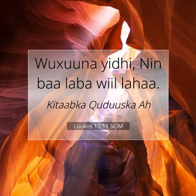 Picture 07 - Luukos 15:11 SOM - Wuxuuna yidhi, Nin baa laba wiil - Bible Verse Picture