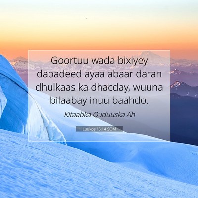Picture 07 - Luukos 15:14 SOM - Goortuu wada bixiyey dabadeed ayaa abaar daran - Bible Verse Picture