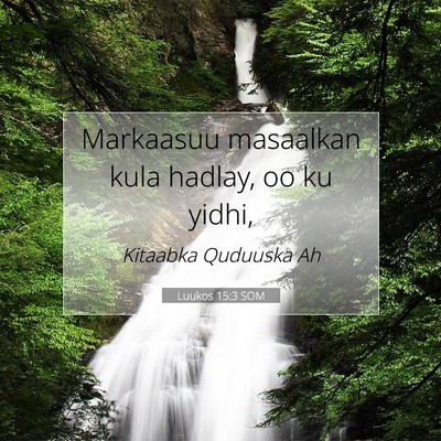 Picture 07 - Luukos 15:3 SOM - Markaasuu masaalkan kula hadlay, oo ku - Bible Verse Picture