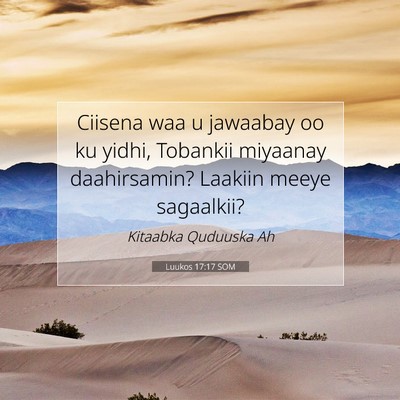 Picture 07 - Luukos 17:17 SOM - Ciisena waa u jawaabay oo ku yidhi, Tobankii - Bible Verse Picture