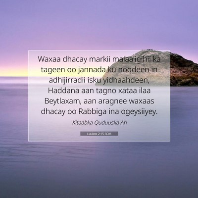 Picture 07 - Luukos 2:15 SOM - Waxaa dhacay markii malaa'igihii ka tageen oo - Bible Verse Picture