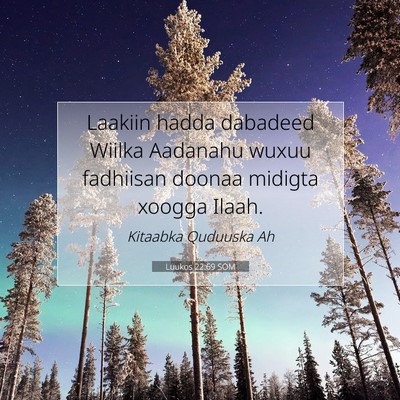 Picture 07 - Luukos 22:69 SOM - Laakiin hadda dabadeed Wiilka Aadanahu wuxuu - Bible Verse Picture
