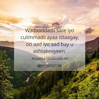 Picture 07 - Luukos 23:10 SOM - Wadaaddadii sare iyo culimmadii ayaa istaagay, oo - Bible Verse Picture