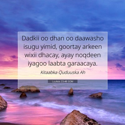 Picture 07 - Luukos 23:48 SOM - Dadkii oo dhan oo daawasho isugu yimid, goortay - Bible Verse Picture