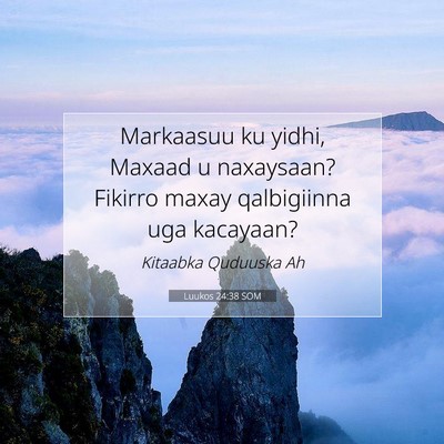 Picture 07 - Luukos 24:38 SOM - Markaasuu ku yidhi, Maxaad u naxaysaan? Fikirro - Bible Verse Picture
