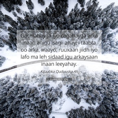 Picture 07 - Luukos 24:39 SOM - Gacmahayga iyo cagahayga arka inaan anigu isagii - Bible Verse Picture
