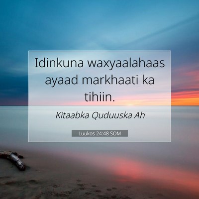 Picture 07 - Luukos 24:48 SOM - Idinkuna waxyaalahaas ayaad markhaati ka - Bible Verse Picture