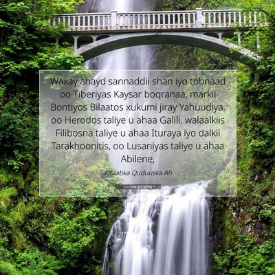 Picture 07 - Luukos 3:1 SOM - Waxay ahayd sannaddii shan iyo tobnaad oo - Bible Verse Picture