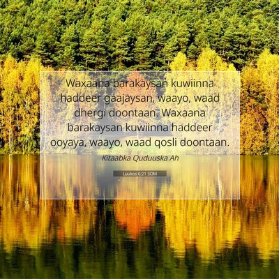 Picture 07 - Luukos 6:21 SOM - Waxaana barakaysan kuwiinna haddeer gaajaysan, - Bible Verse Picture