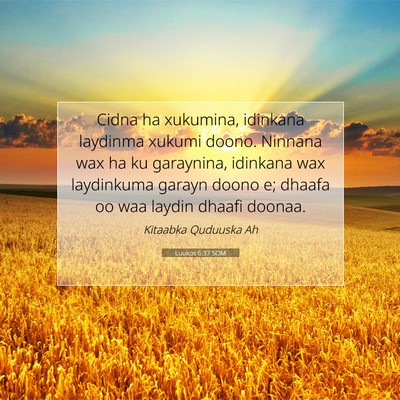 Picture 07 - Luukos 6:37 SOM - Cidna ha xukumina, idinkana laydinma xukumi - Bible Verse Picture