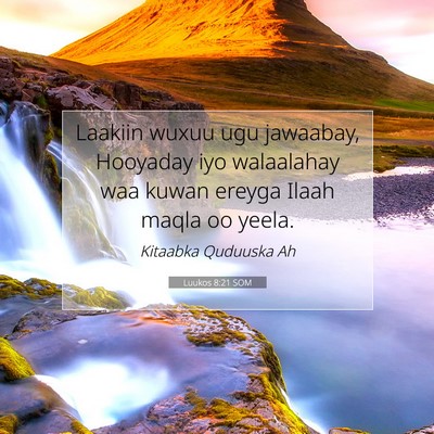 Picture 07 - Luukos 8:21 SOM - Laakiin wuxuu ugu jawaabay, Hooyaday iyo - Bible Verse Picture