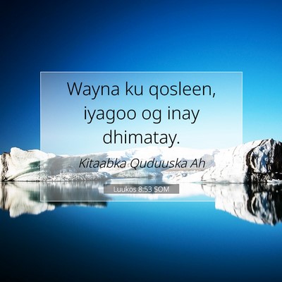 Picture 07 - Luukos 8:53 SOM - Wayna ku qosleen, iyagoo og inay - Bible Verse Picture