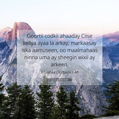 Picture 07 - Luukos 9:36 SOM - Goortii codkii ahaaday Ciise keliya ayaa la - Bible Verse Picture