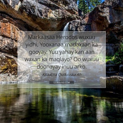 Picture 07 - Luukos 9:9 SOM - Markaasaa Herodos wuxuu yidhi, Yooxanaa madaxaan - Bible Verse Picture