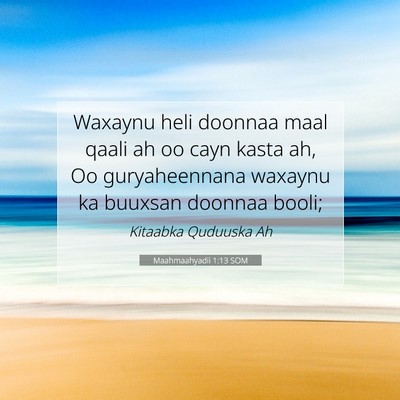 Picture 07 - Maahmaahyadii 1:13 SOM - Waxaynu heli doonnaa maal qaali ah oo cayn kasta - Bible Verse Picture