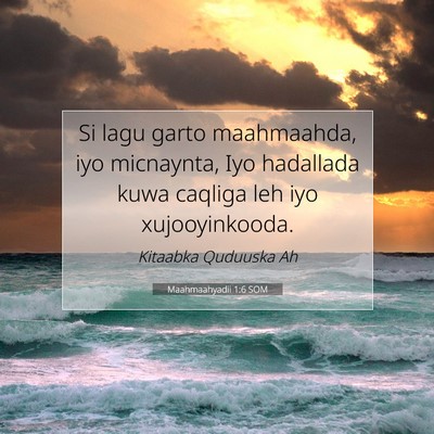 Picture 07 - Maahmaahyadii 1:6 SOM - Si lagu garto maahmaahda, iyo micnaynta, Iyo - Bible Verse Picture