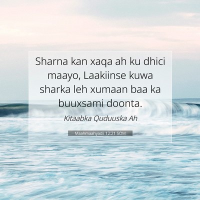 Picture 07 - Maahmaahyadii 12:21 SOM - Sharna kan xaqa ah ku dhici maayo, Laakiinse kuwa - Bible Verse Picture