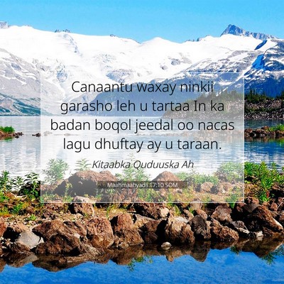 Picture 07 - Maahmaahyadii 17:10 SOM - Canaantu waxay ninkii garasho leh u tartaa In ka - Bible Verse Picture