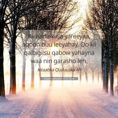 Picture 07 - Maahmaahyadii 17:27 SOM - Kii hadalkiisa yareeyaa, aqoon buu leeyahay, Oo - Bible Verse Picture