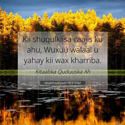 Picture 07 - Maahmaahyadii 18:9 SOM - Kii shuqulkiisa caajis ku ahu, Wuxuu walaal u - Bible Verse Picture
