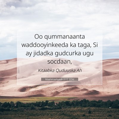 Picture 07 - Maahmaahyadii 2:13 SOM - Oo qummanaanta waddooyinkeeda ka taga, Si ay - Bible Verse Picture