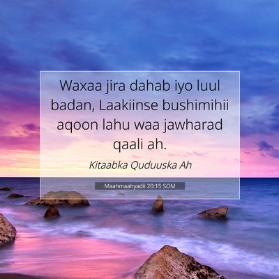 Picture 07 - Maahmaahyadii 20:15 SOM - Waxaa jira dahab iyo luul badan, Laakiinse - Bible Verse Picture
