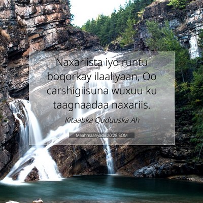 Picture 07 - Maahmaahyadii 20:28 SOM - Naxariista iyo runtu boqorkay ilaaliyaan, Oo - Bible Verse Picture