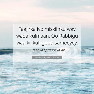Picture 07 - Maahmaahyadii 22:2 SOM - Taajirka iyo miskiinku way wada kulmaan, Oo - Bible Verse Picture