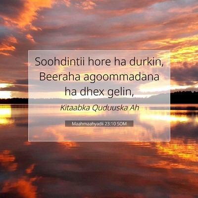Picture 07 - Maahmaahyadii 23:10 SOM - Soohdintii hore ha durkin, Beeraha agoommadana ha - Bible Verse Picture
