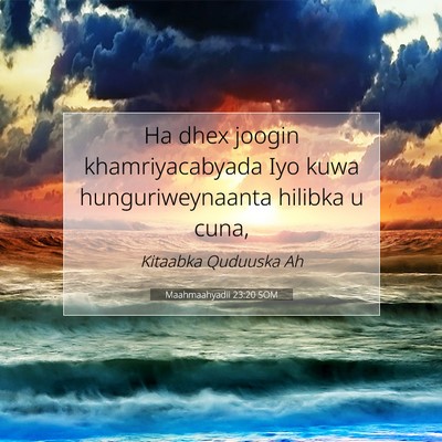 Picture 07 - Maahmaahyadii 23:20 SOM - Ha dhex joogin khamriyacabyada Iyo kuwa - Bible Verse Picture