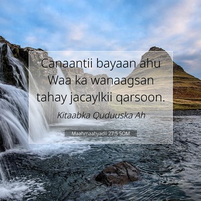 Picture 07 - Maahmaahyadii 27:5 SOM - Canaantii bayaan ahu Waa ka wanaagsan tahay - Bible Verse Picture