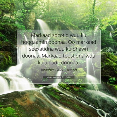 Picture 07 - Maahmaahyadii 6:22 SOM - Markaad socotid wuu ku hoggaamin doonaa, Oo - Bible Verse Picture