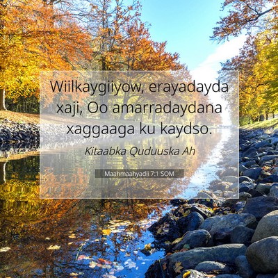 Picture 07 - Maahmaahyadii 7:1 SOM - Wiilkaygiiyow, erayadayda xaji, Oo amarradaydana - Bible Verse Picture
