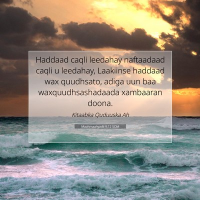 Picture 07 - Maahmaahyadii 9:12 SOM - Haddaad caqli leedahay naftaadaad caqli u - Bible Verse Picture