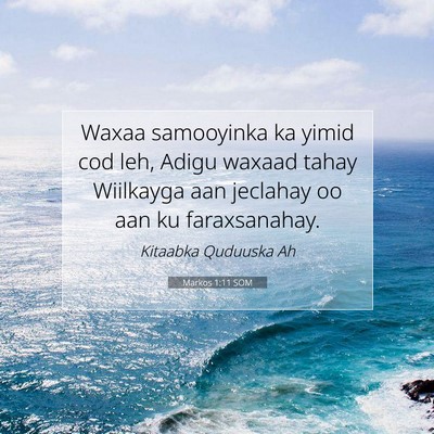 Picture 07 - Markos 1:11 SOM - Waxaa samooyinka ka yimid cod leh, Adigu waxaad - Bible Verse Picture
