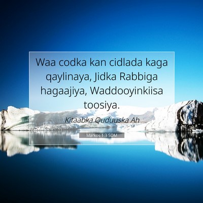 Picture 07 - Markos 1:3 SOM - Waa codka kan cidlada kaga qaylinaya, Jidka - Bible Verse Picture