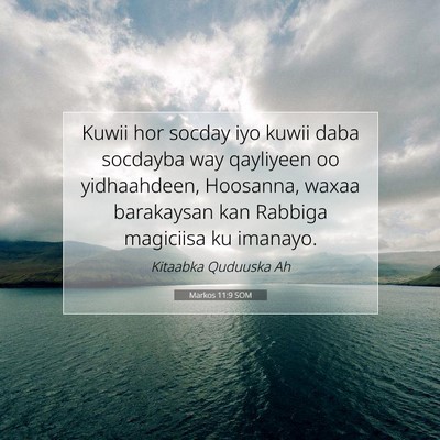 Picture 07 - Markos 11:9 SOM - Kuwii hor socday iyo kuwii daba socdayba way - Bible Verse Picture