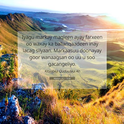 Picture 07 - Markos 14:11 SOM - Iyagu markay maqleen ayay farxeen oo waxay ka - Bible Verse Picture